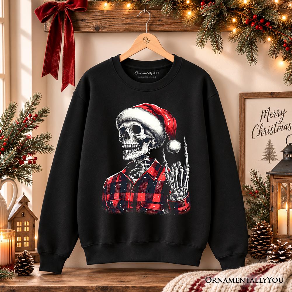 Buffalo Plaid Christmas Skeleton Sweatshirt