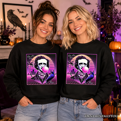 Retro Synthwave Edgar Allan Poe Horror Sweatshirt