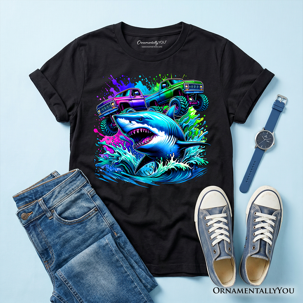 Cool Truck and Shark Kids Cotton Tee Shirt