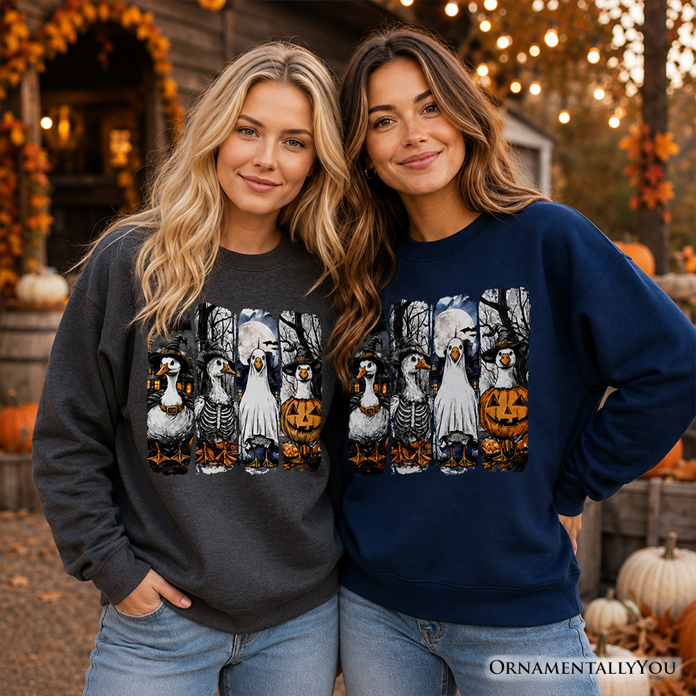 Halloween Goose in a Unisex Costume Sweatshirt