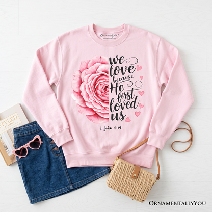 Bible Verse and Christian Floral Rose Sweatshirt