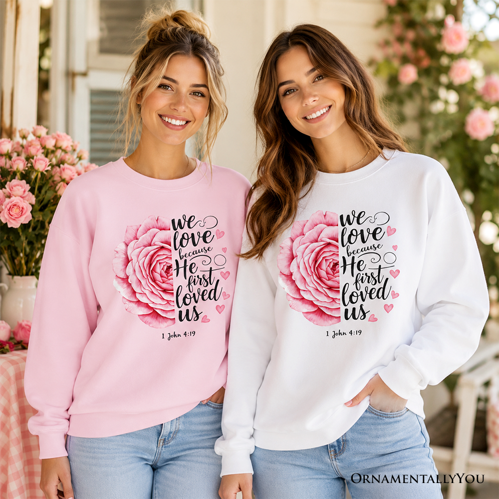 Bible Verse and Christian Floral Rose Sweatshirt