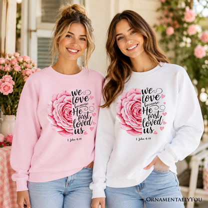 Bible Verse and Christian Floral Rose Sweatshirt