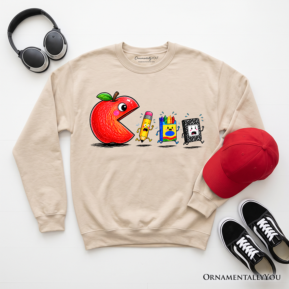 Funny Apple First Day of School Staff Sweatshirt