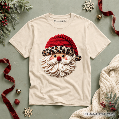 Kids Santa and Leopard Christmas Cotton Tee