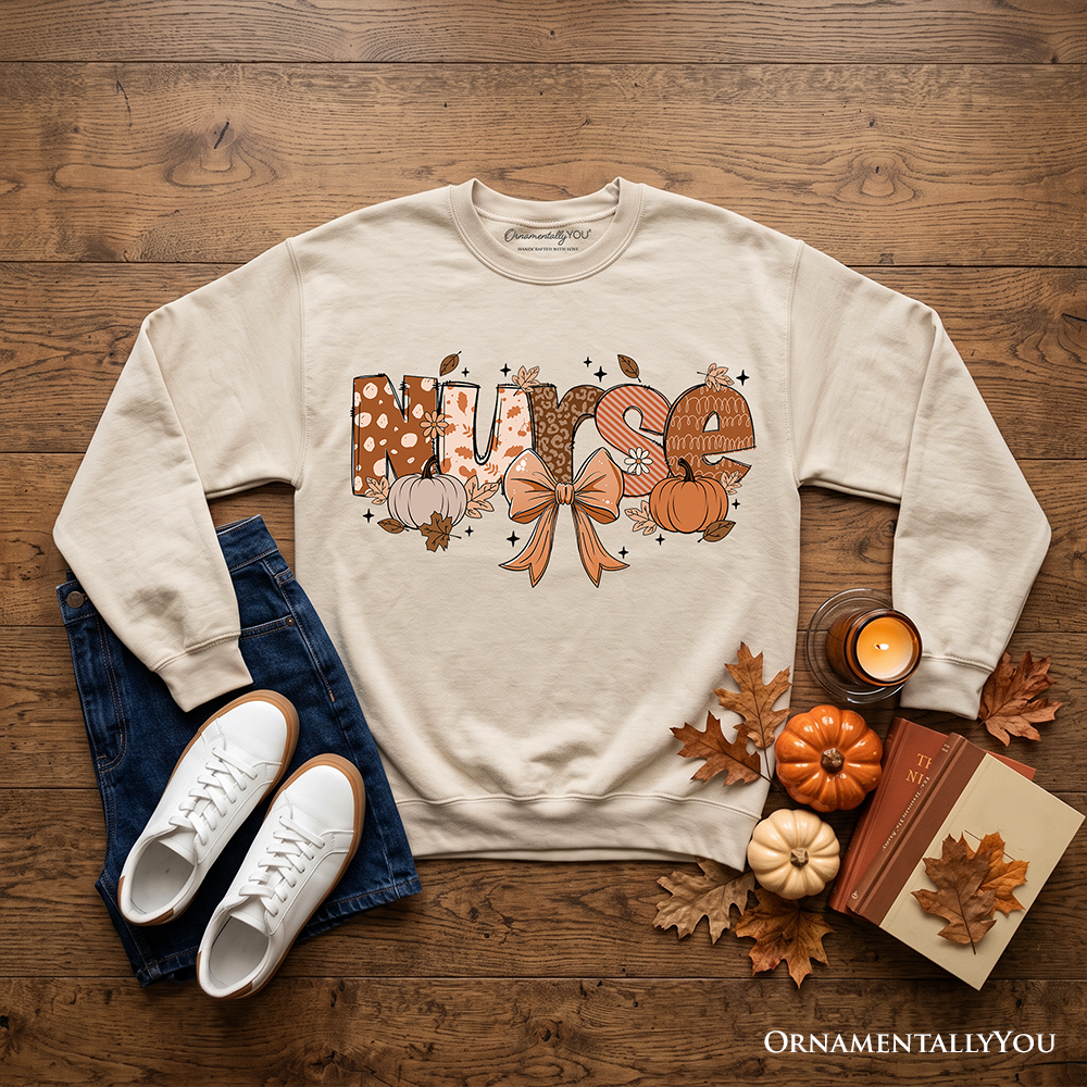 Cozy Nurse Autumn Sweatshirt and a Fall Pumpkin