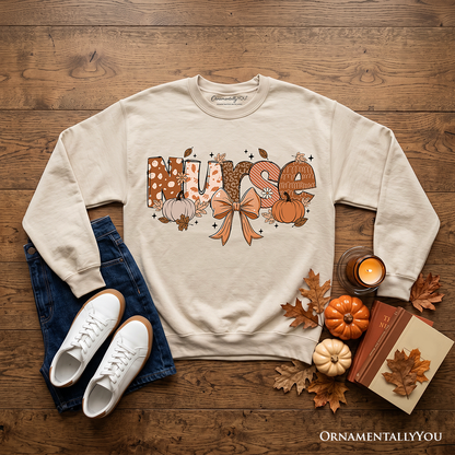 Cozy Nurse Autumn Sweatshirt and a Fall Pumpkin