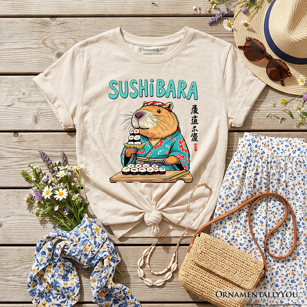 Funny Sushi Capybara Tee for Kids and Youth