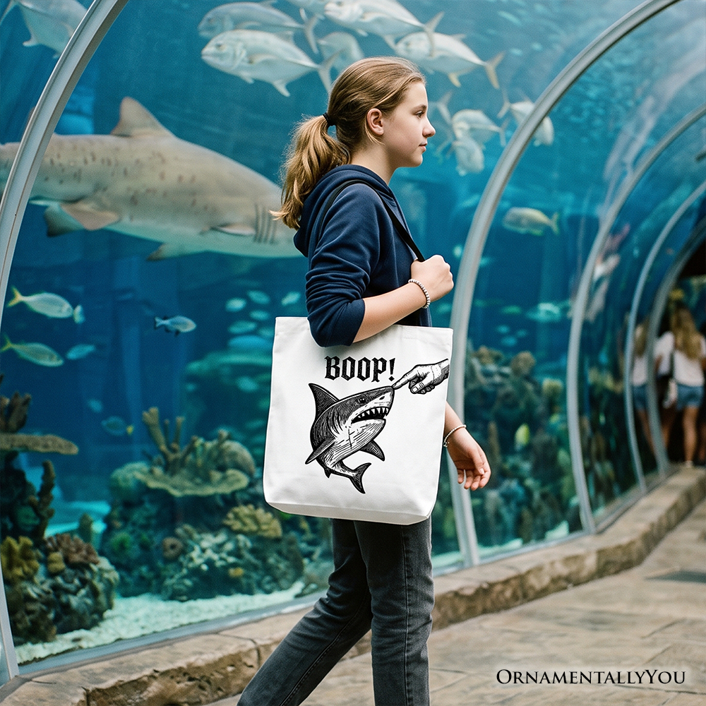 Boop Shark Tote Bag for Funny Ocean Gifts