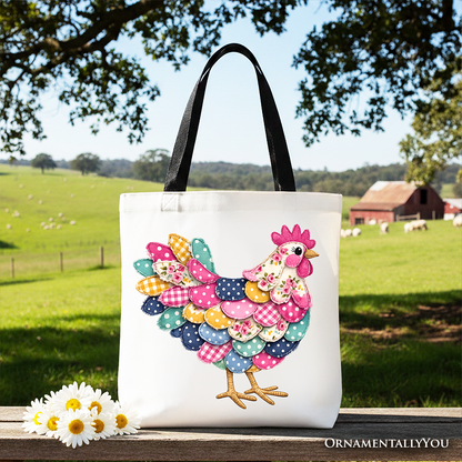 Coquette Floral Chicken and Canvas Tote Bag