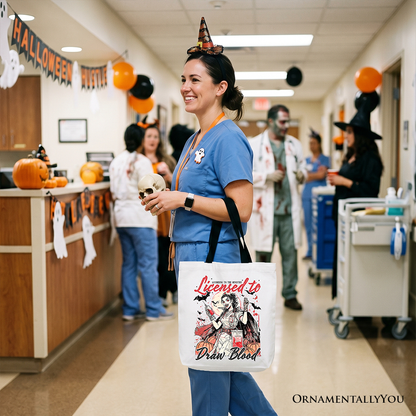 a Groovy Licensed To Draw Blood Halloween Nurse