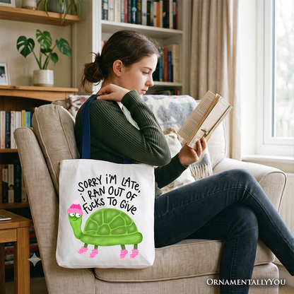 Sarcastic Turtle Tote Bag And A Funny Canvas Gift