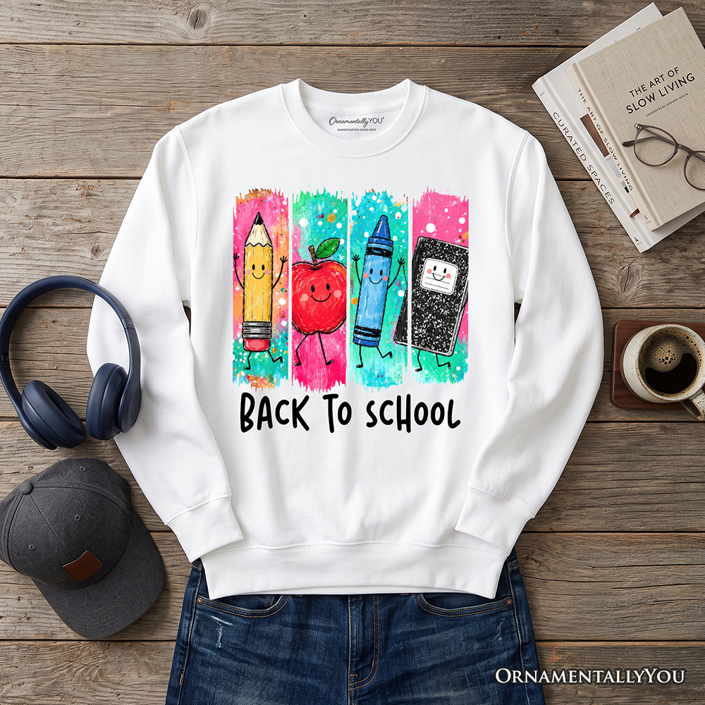 Brushstroke Back To School Paint and Color Sweatshirt