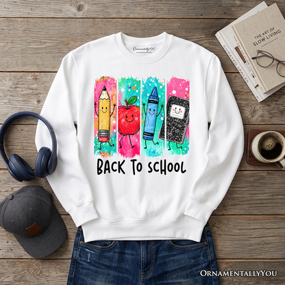 Brushstroke Back To School Paint and Color Sweatshirt