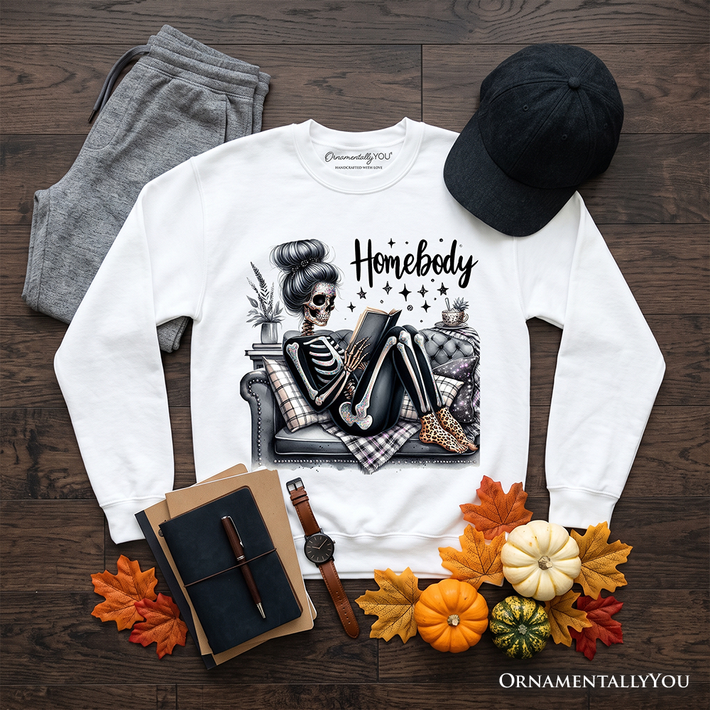 Funny Reading Skeleton Sweatshirt and Lazy Wear