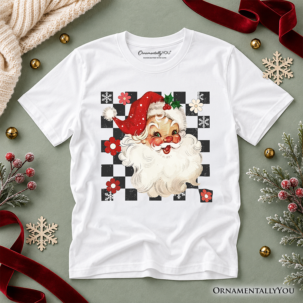 Kids Checkered Santa Claus and Merry Vintage Tee
