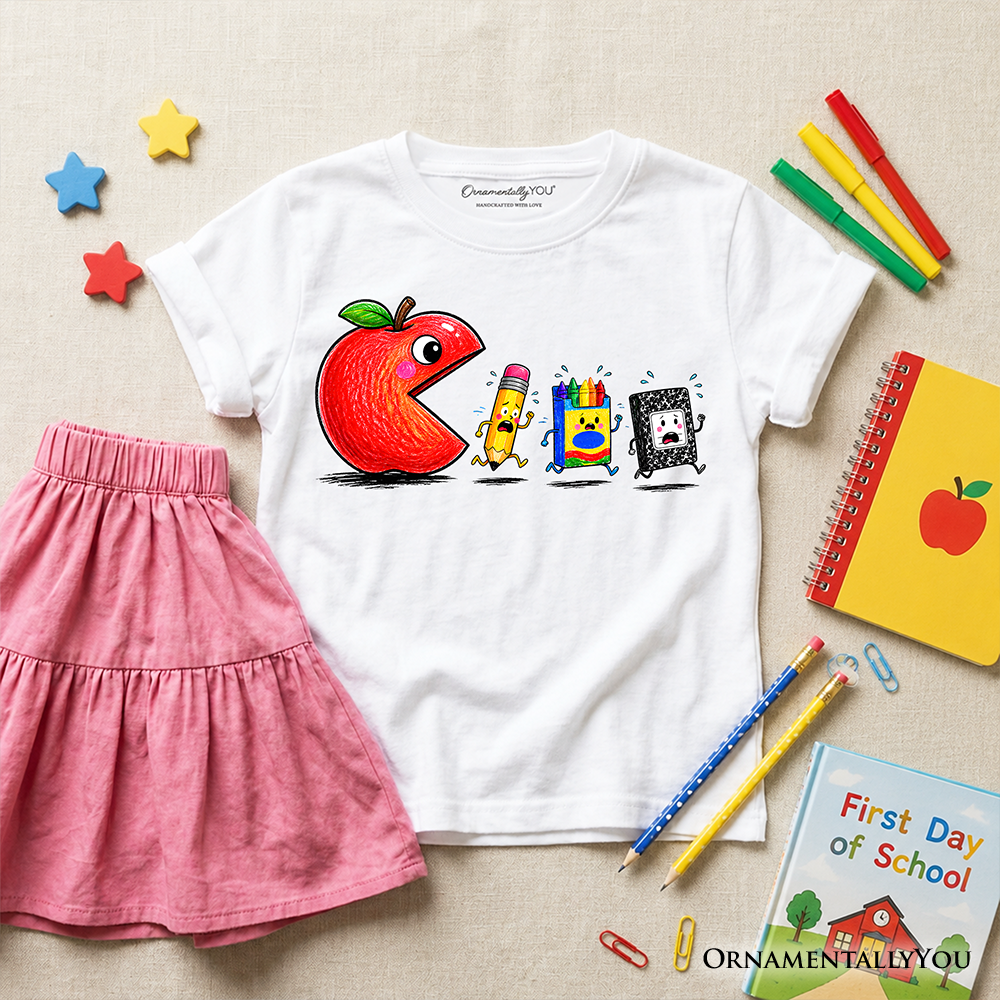 Funny Apple the First Day School Children Tee
