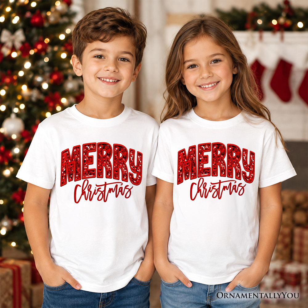 Kids Christmas Sequin T-Shirt and a Cotton Tee