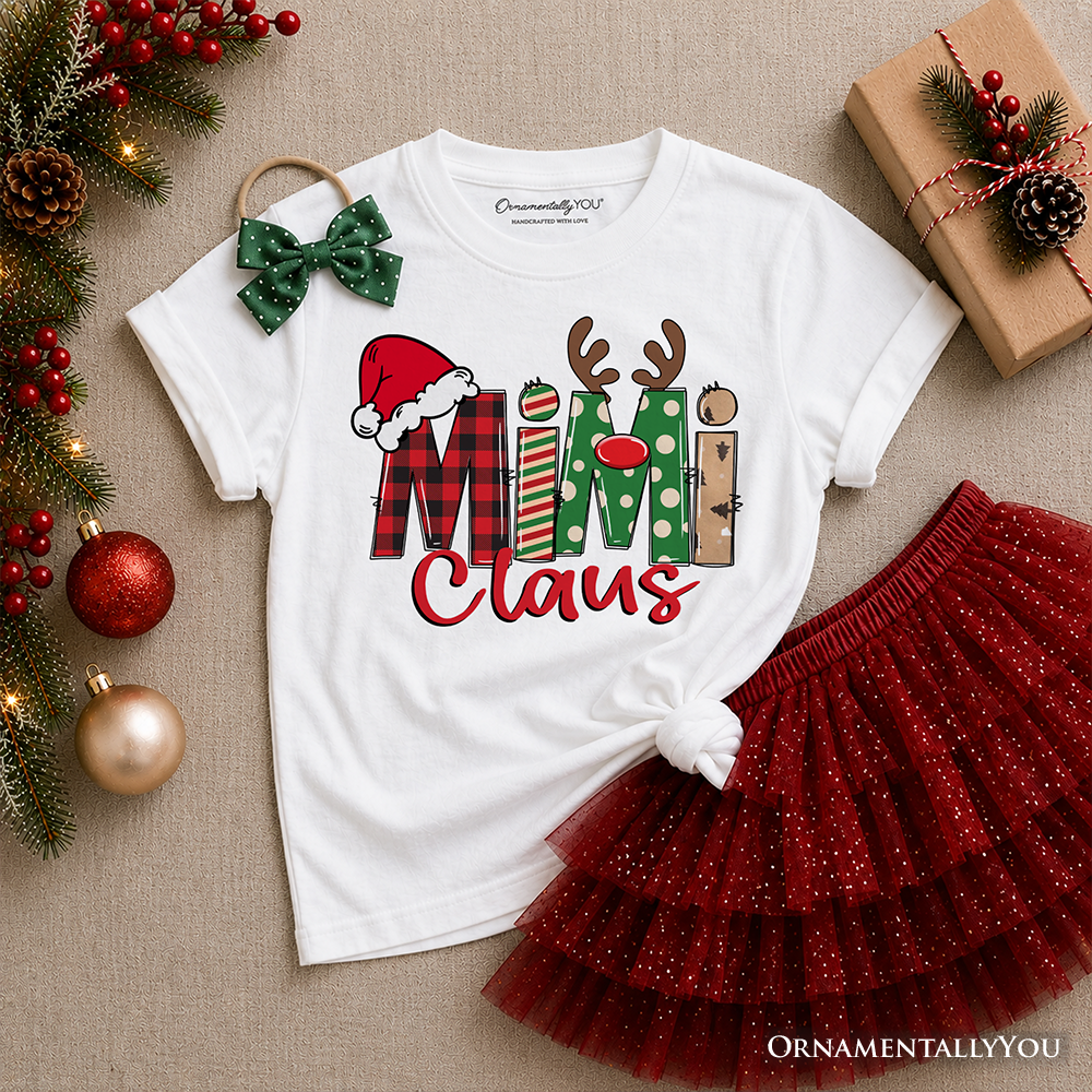 Retro Mimi Claus and Kids Christmas Shirt