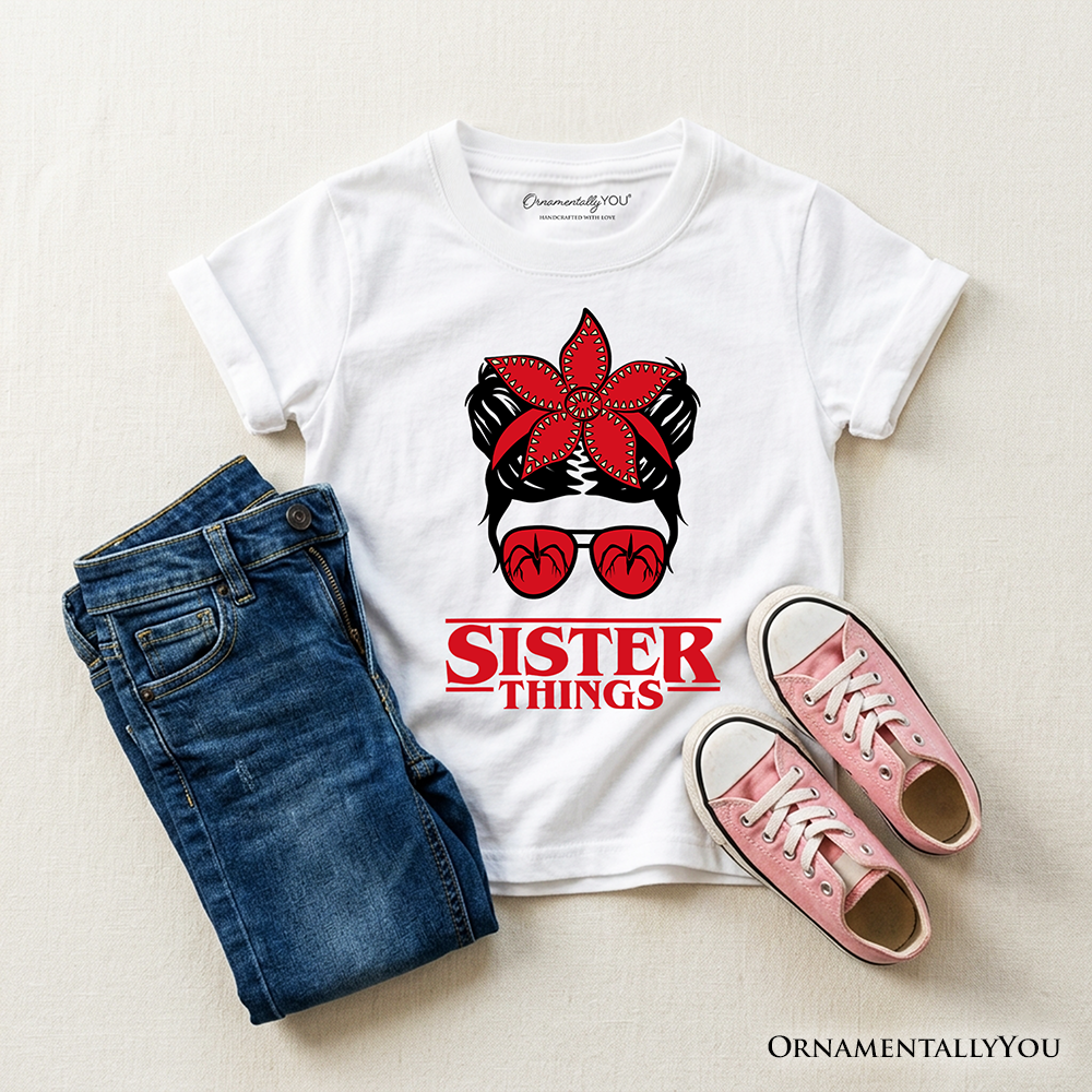 Kids and Sister Matching Messy Bun Retro Tee