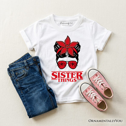 Kids and Sister Matching Messy Bun Retro Tee