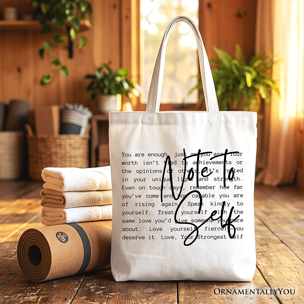 Note To Self Mental Health Canvas Bag and Straps