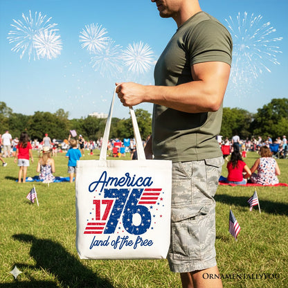 Vintage America 1776 Land of the Free Tote Bag