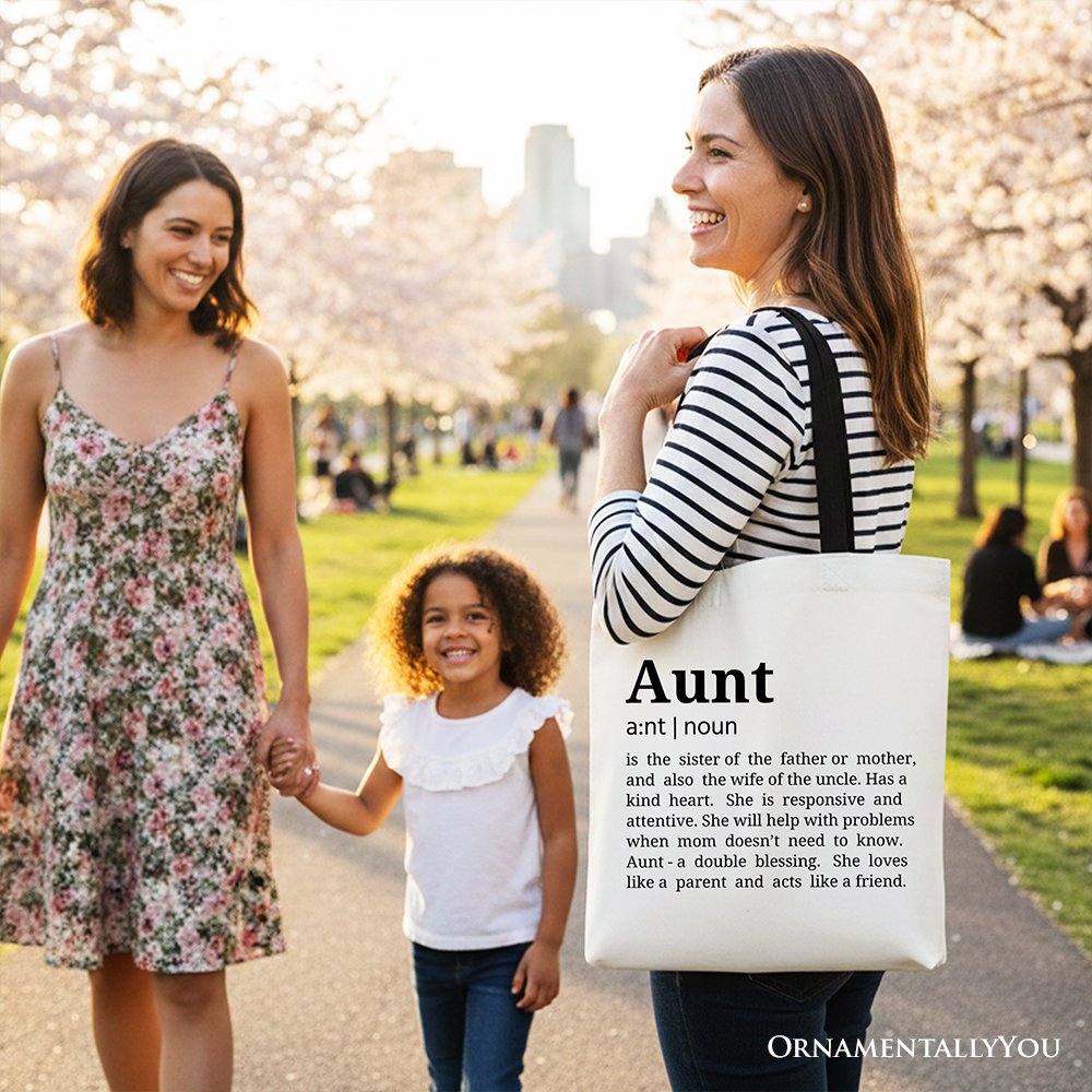 Aunt Definition Canvas Tote Bag and Family Gift