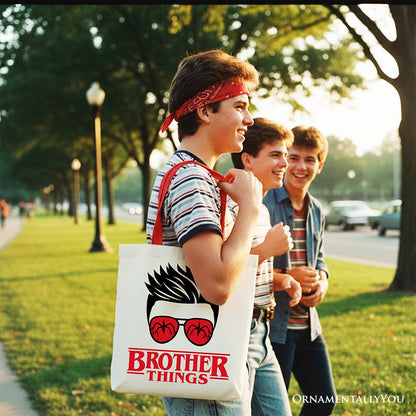 Brother Things Retro Canvas Tote Bag and Glasses