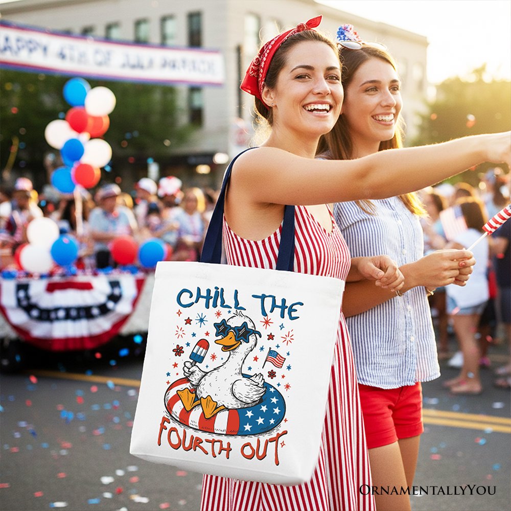 Chill The Fourth Out Goose and Canvas Tote Bag