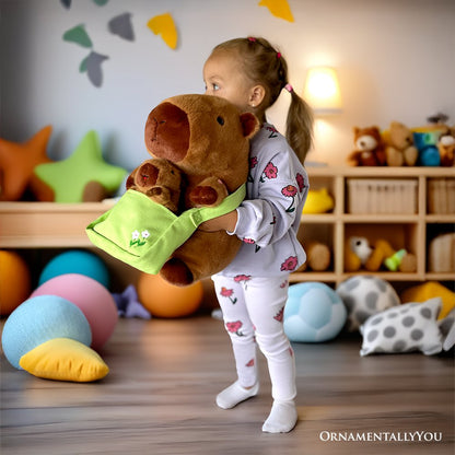 Coco la capibara y su bebé de peluche, adorable peluche de 30 cm, regalo para niños.