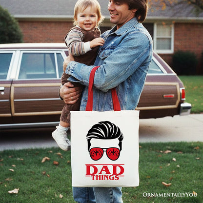 Retro Dad Canvas Tote Bag for Family Gifts
