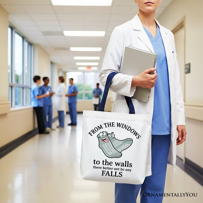 No Falls Socks Tote Bag For the Funny Quote