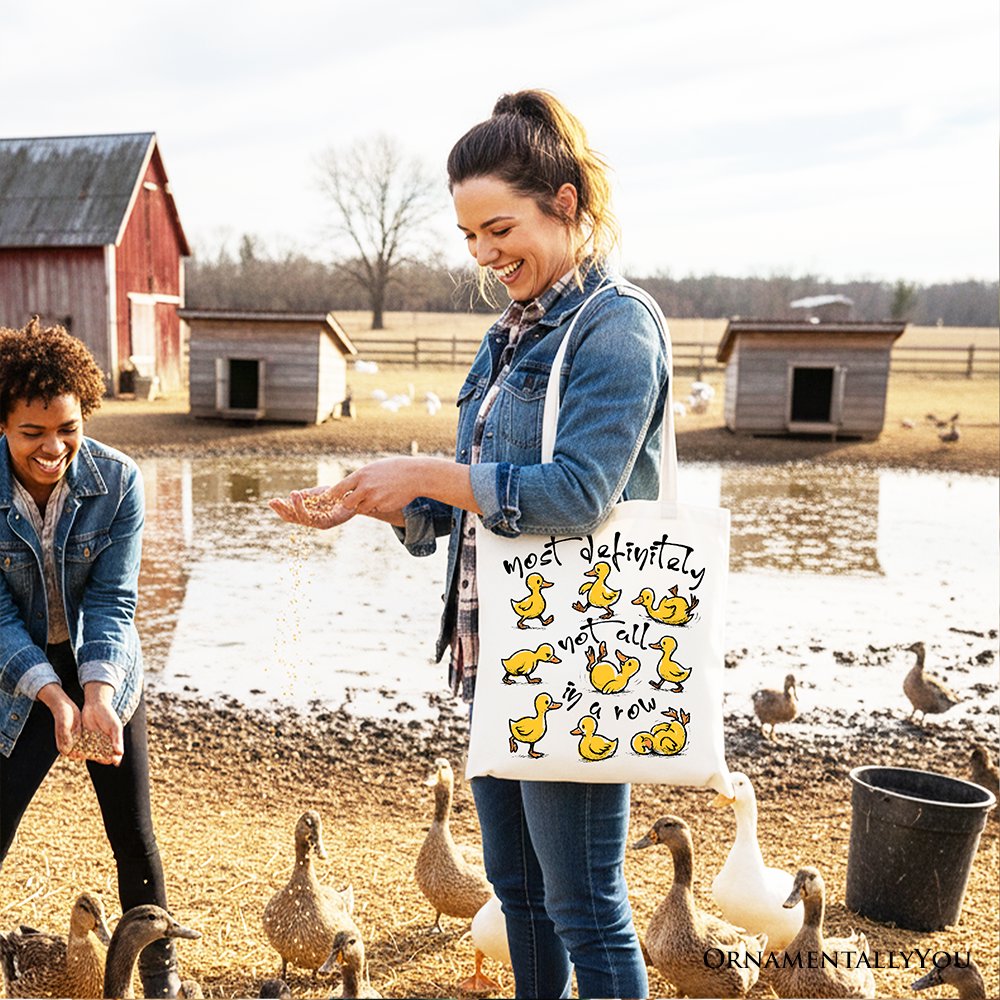 Funny Ducks Not All In A Row Canvas Tote Bag