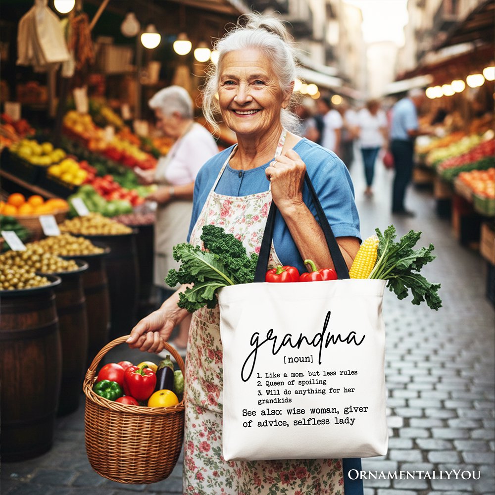 Funny Grandma Definition Canvas Tote for Nana