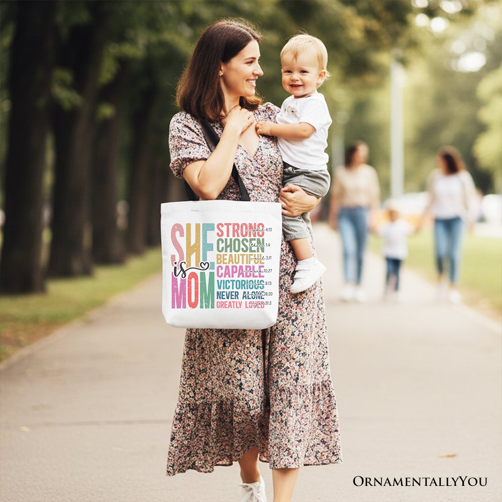 Strong Christian Mom Canvas Tote Bag and Gift