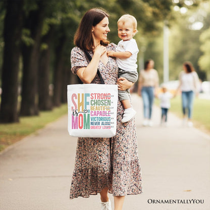 Strong Christian Mom Canvas Tote Bag and Gift