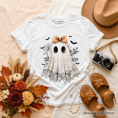 Kids Coquette Ghost Tee For Girls And Halloween