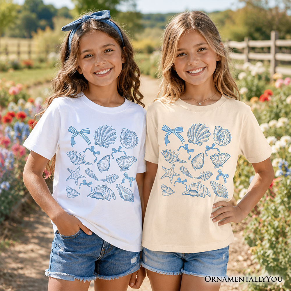Kids Coquette and Seashell Summer Beach Tee