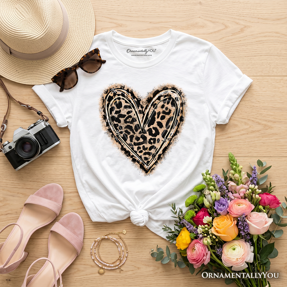 Kids Cotton Tee and Leopard Heart Valentine