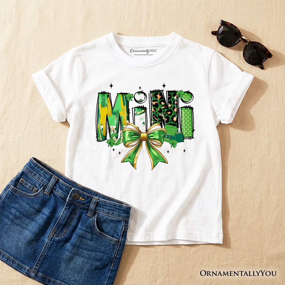 Kids Lucky Clover Tee and Bow for St Patricks Day
