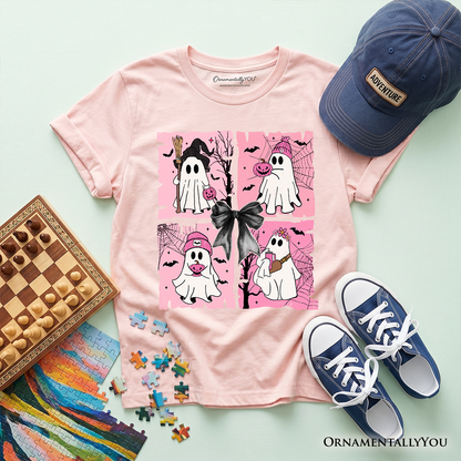 Pink Halloween Ghost Tee And Shirt For Kids