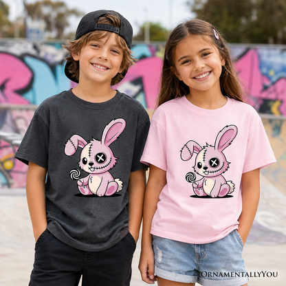 Pink Zombie Bunny Tee For Cute Kids And Halloween