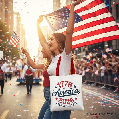 Patriotic and American Freedom Canvas Tote Bag