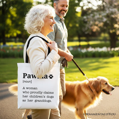 Spacious Canvas Tote Bag For A New Dog Mom