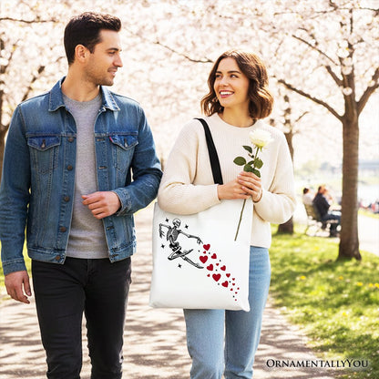 Skeleton Hearts Valentine Tote Bag for Women