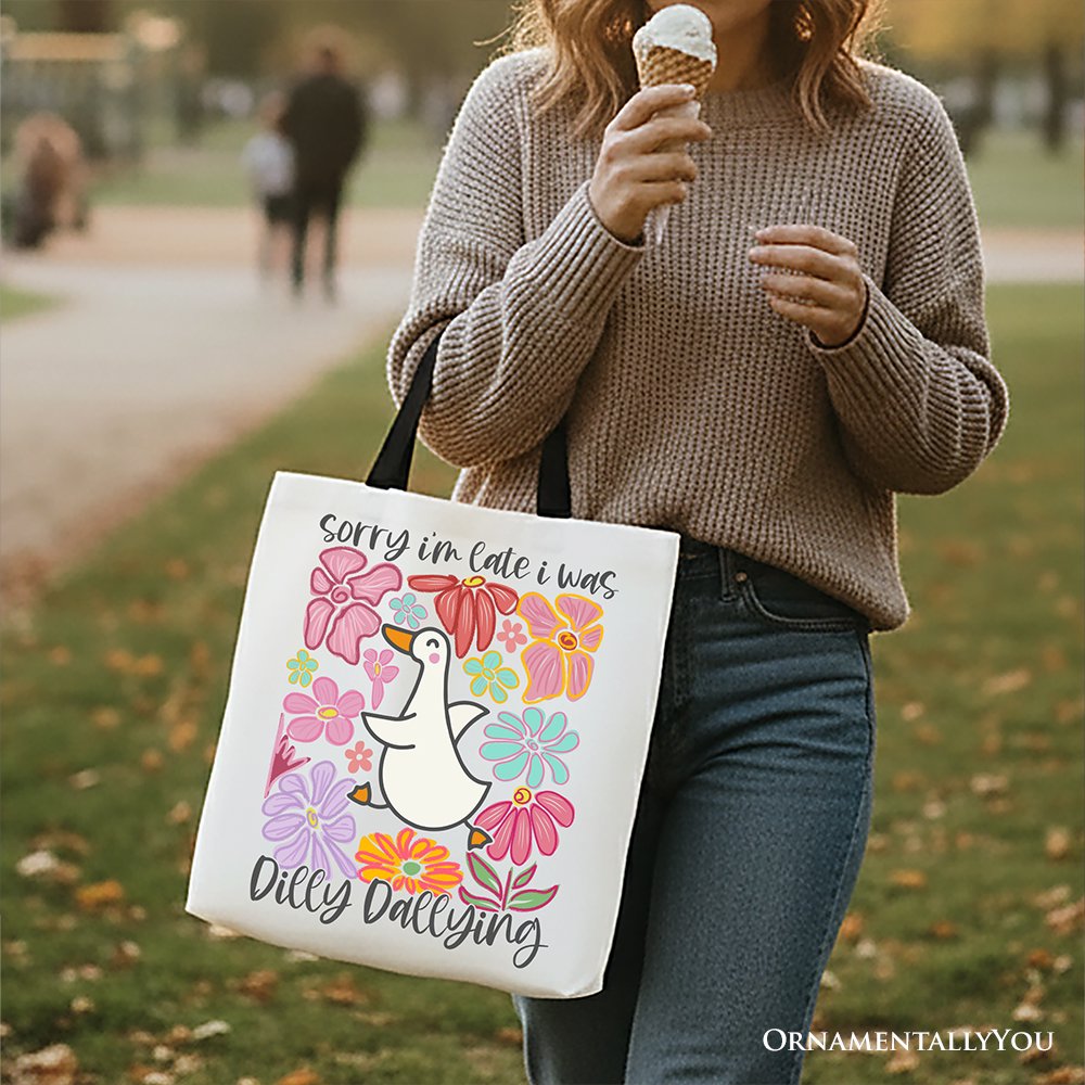 Dilly Dallying Goose Canvas Tote Bag and Gift