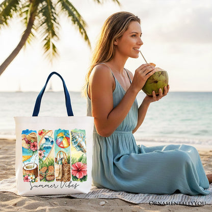 Summer Canvas Tote Bag and Coconut Flowers