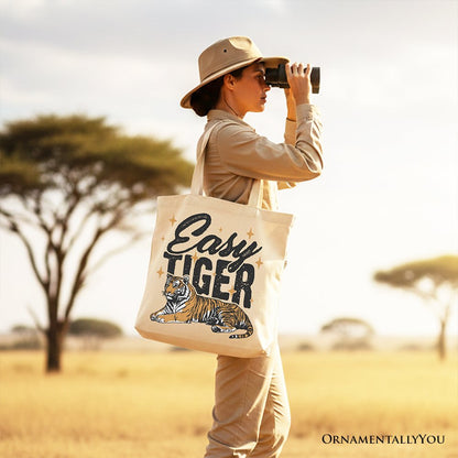 Retro Tiger Grunge Canvas Tote Bag And Style