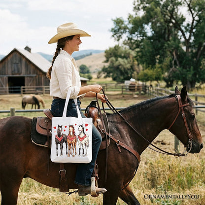 Adorable Valentine Horse Western Tote Bag of Love